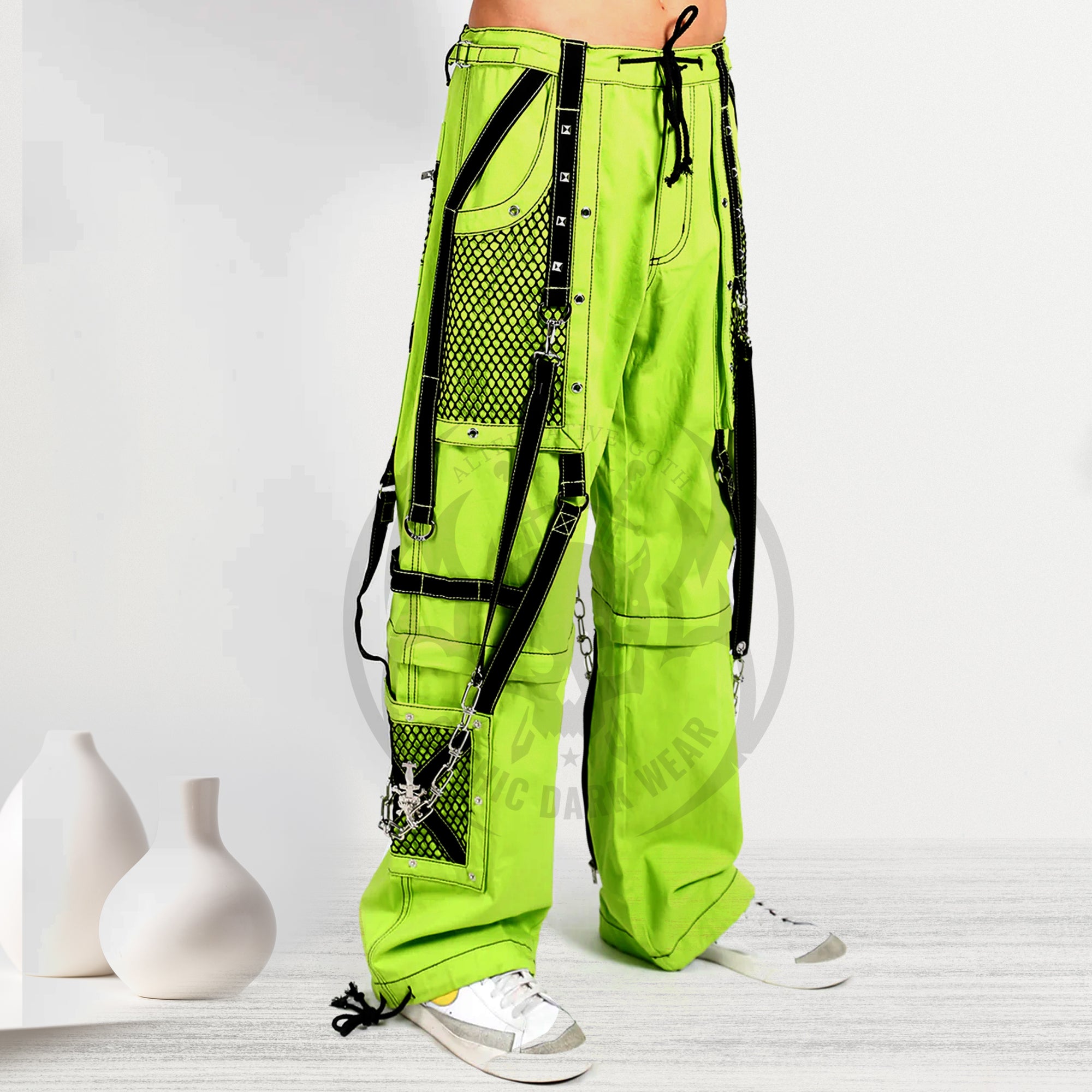 Men Gothic Trouser Parrot Green Cyber Punk Trouser Threads Trouser Gothic Tripp pants