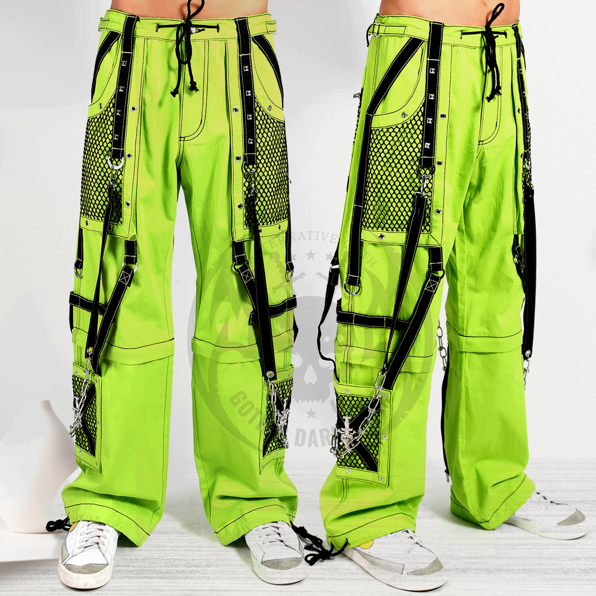 Men Gothic Trouser Parrot Green Cyber Punk Trouser Threads Trouser Gothic Tripp pants