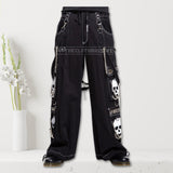 Men Gothic Trouser Men Gothic Pants Super Skull Gothic Cyber Chain Goth Jeans Punk Rock Pants