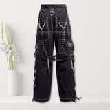 Men Gothic Trouser Men Gothic Pants Super Skull Gothic Cyber Chain Goth Jeans Punk Rock Pants