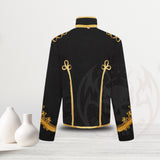 Men Luxe Military Drummer Jacket Black & Gold Gothic Napoleon Parade Coat Hussar Jacket