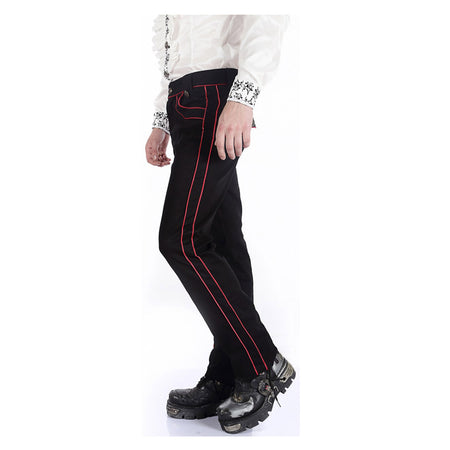 Men Pentagram Red Gothic Pant Gothic Military Officer Trousers