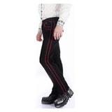 Men Pentagram Red Gothic Pant Gothic Military Officer Trousers - Alternative Gothic Dark Wear | Embrace Dark Aesthetic Men & Women Gothic Clothing