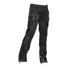 Load image into Gallery viewer, Handmade Men Gothic Denim Pant Rock Star Bondage Silk Pant - Alternative Gothic Dark Wear | Embrace Dark Aesthetic Men &amp; Women Gothic Clothing
