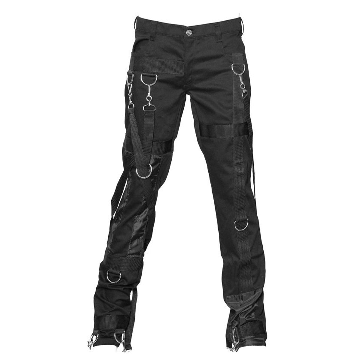 Handmade Men Gothic Denim Pant Rock Star Bondage Silk Pant - Alternative Gothic Dark Wear | Embrace Dark Aesthetic Men & Women Gothic Clothing