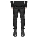 Men Gothic Punk Style Pant Leather Straps Military High Waist Cotton Pant - Alternative Gothic Dark Wear | Embrace Dark Aesthetic Men & Women Gothic Clothing