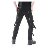 Men Gothic Bondage Pant Cotton Studs Metal Punk EMO Rock Pant - Alternative Gothic Dark Wear | Embrace Dark Aesthetic Men & Women Gothic Clothing