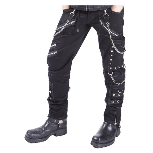 Men Bondage Trousers Black Punk EMO D Ring Zip Straps Gothic Pant - Alternative Gothic Dark Wear | Embrace Dark Aesthetic Men & Women Gothic Clothing