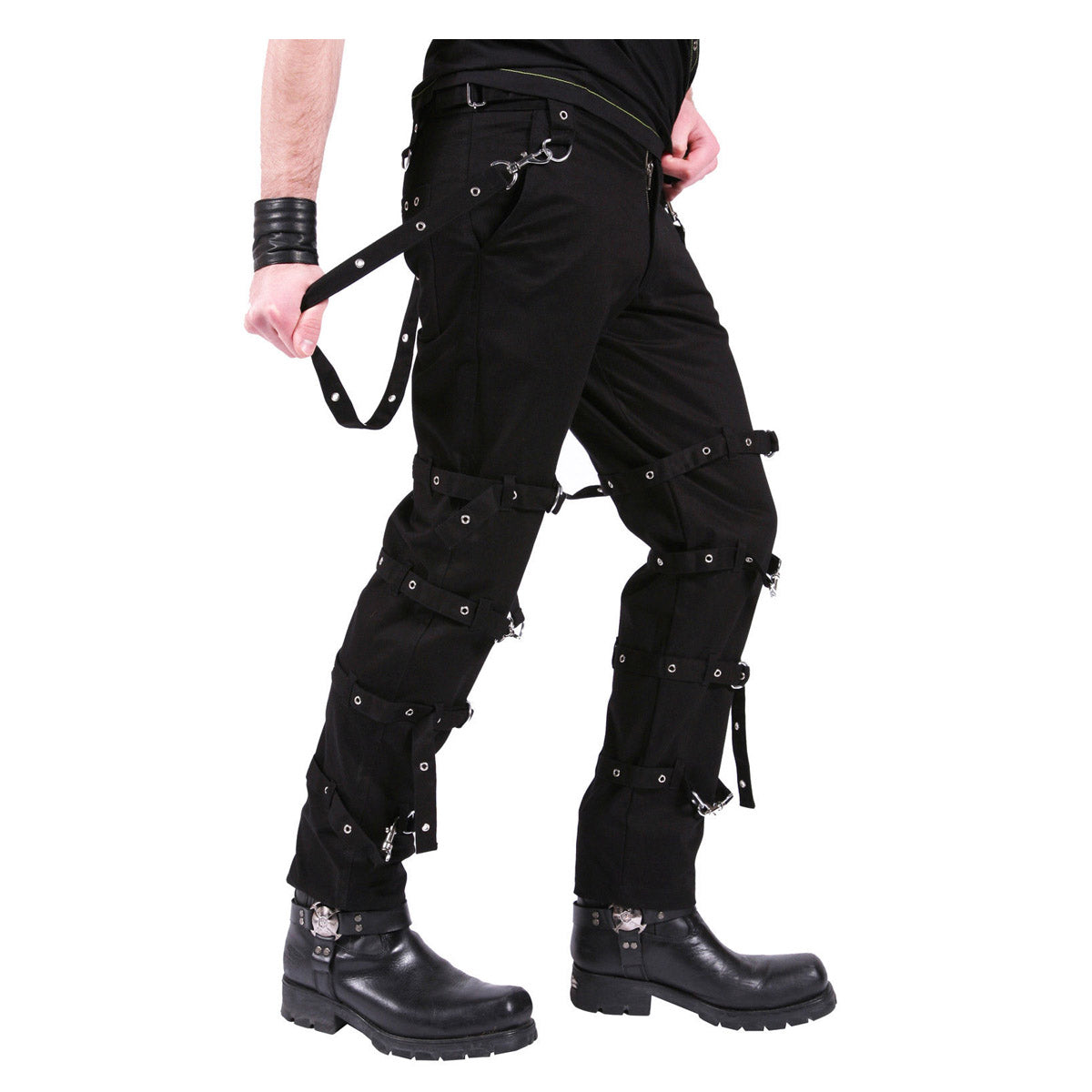 Men Gothic D Rings Pant Black Bondage Straps Trousers Punk Cyber Zip Pants Steampunk Pant - Alternative Gothic Dark Wear | Embrace Dark Aesthetic Men & Women Gothic Clothing