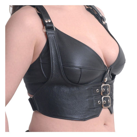 Women Leather Tux Harness Vest