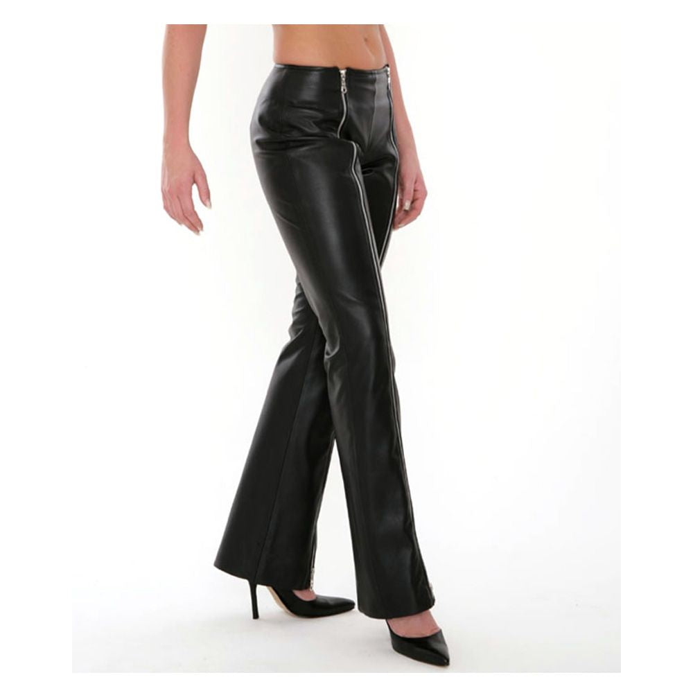 Women Two way Zipper Front Pant - Alternative Gothic Dark Wear | Embrace Dark Aesthetic Men & Women Gothic Clothing