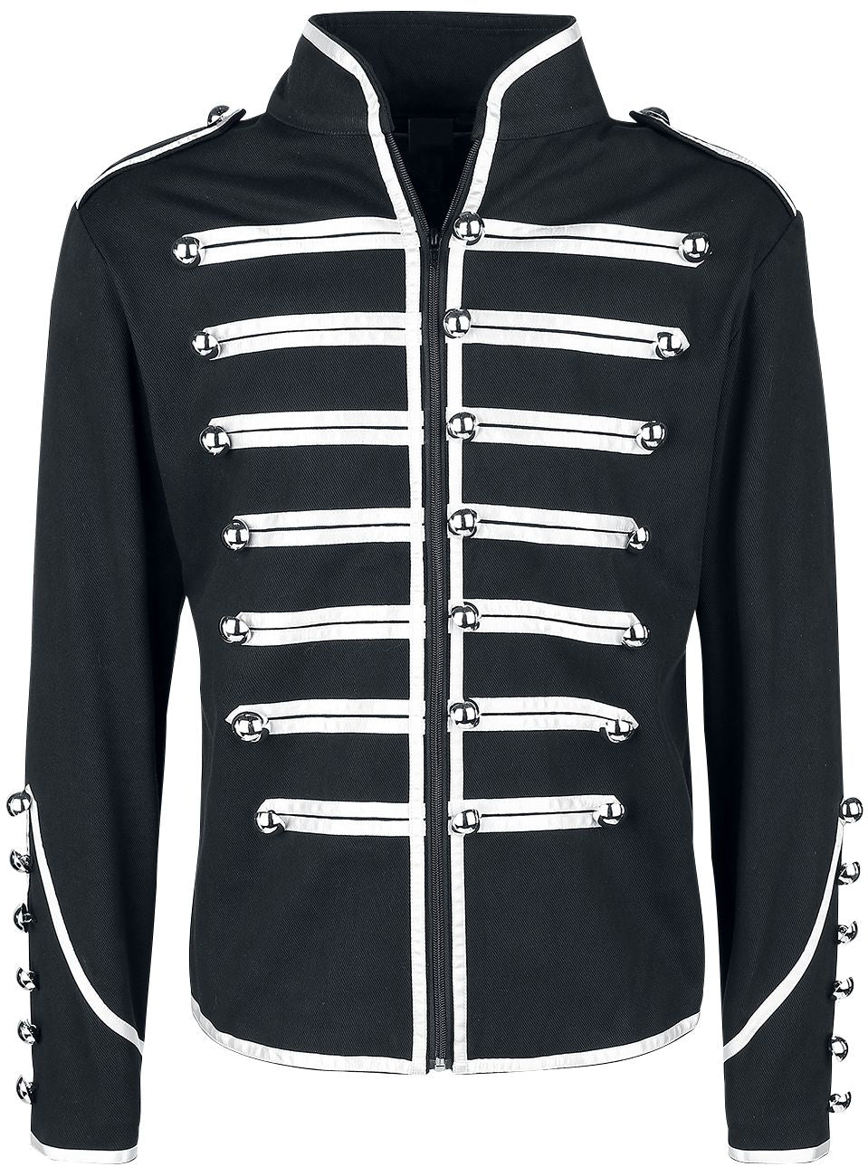 Men Gothic Military Jacket Parade Marching Jacket  Army Band Drummer Jacket