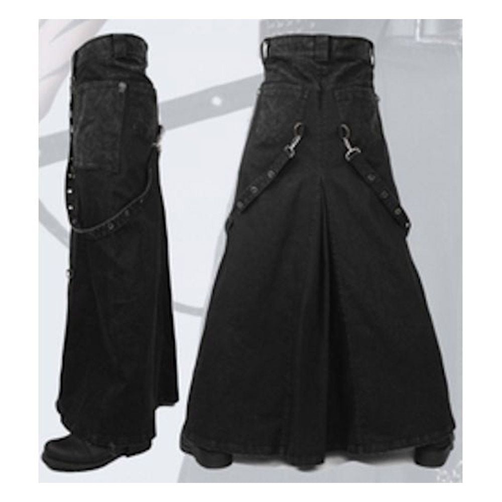 Men Tripp Gothic Long Skirt Punk Rock Maxi Kilt Techno Pants