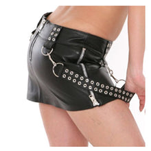 Load image into Gallery viewer, Women Leather detachable Mini Skirts long Zipper - Alternative Gothic Dark Wear | Embrace Dark Aesthetic Men &amp; Women Gothic Clothing
