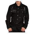 Men Gothic Shirt Metal Studs Chain Cotton Punk Shirt - Alternative Gothic Dark Wear | Embrace Dark Aesthetic Men & Women Gothic Clothing