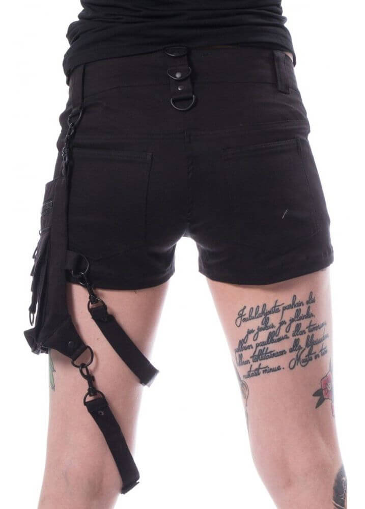 Women Gothic Steampunk Style Shorts Mini Skirt and Badass Babes Design for a Bold Alternative Look