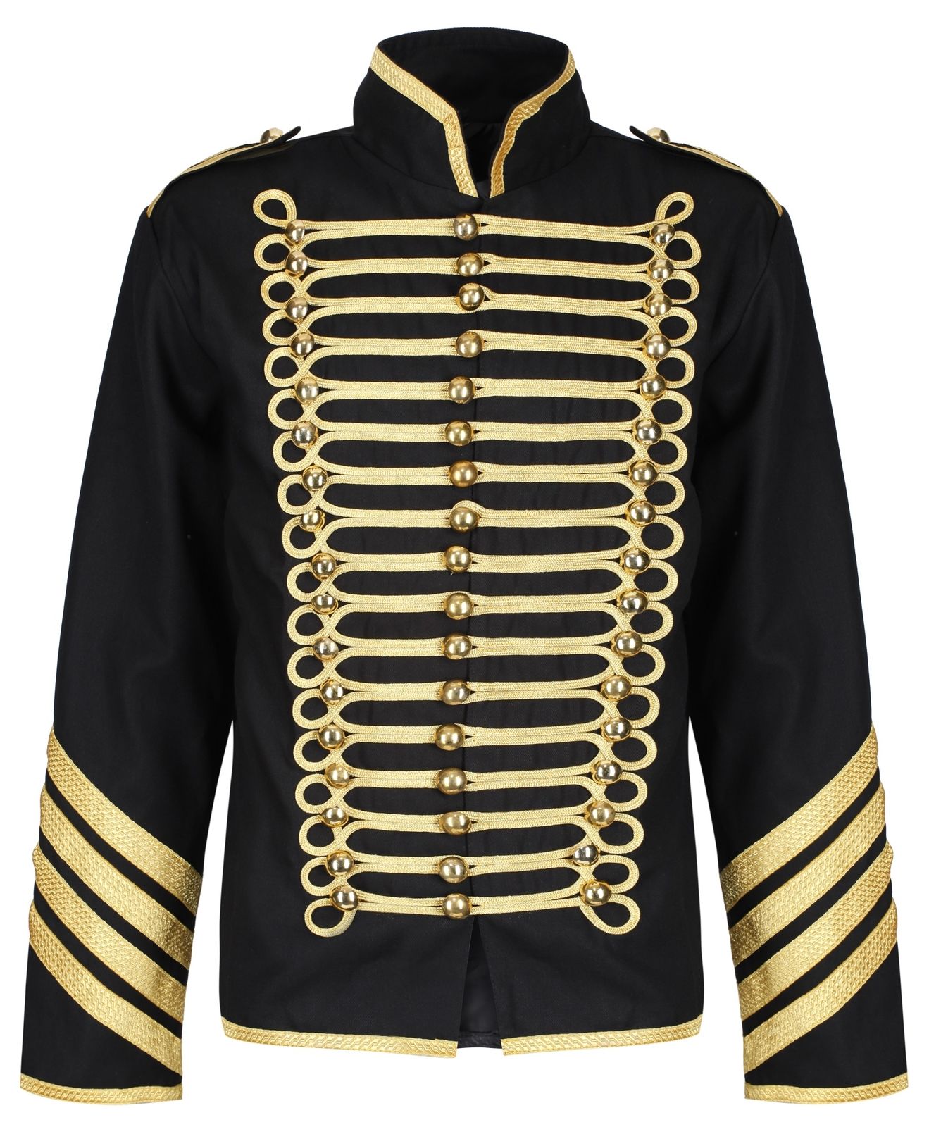 Men Silver Gold Military Jacket Drummer Gothic Army Parade Jacket