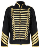 Men Silver Gold Military Jacket Drummer Gothic Army Parade Jacket