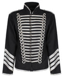 Men Silver Gold Military Jacket Drummer Gothic Army Parade Jacket