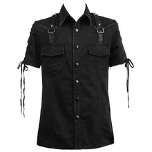 Load image into Gallery viewer, Men Gothic Shirt Steampunk Rock Industrial Military Top Shirt
