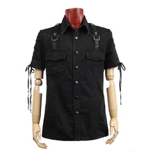 Load image into Gallery viewer, Men Gothic Shirt Steampunk Rock Industrial Military Top Shirt
