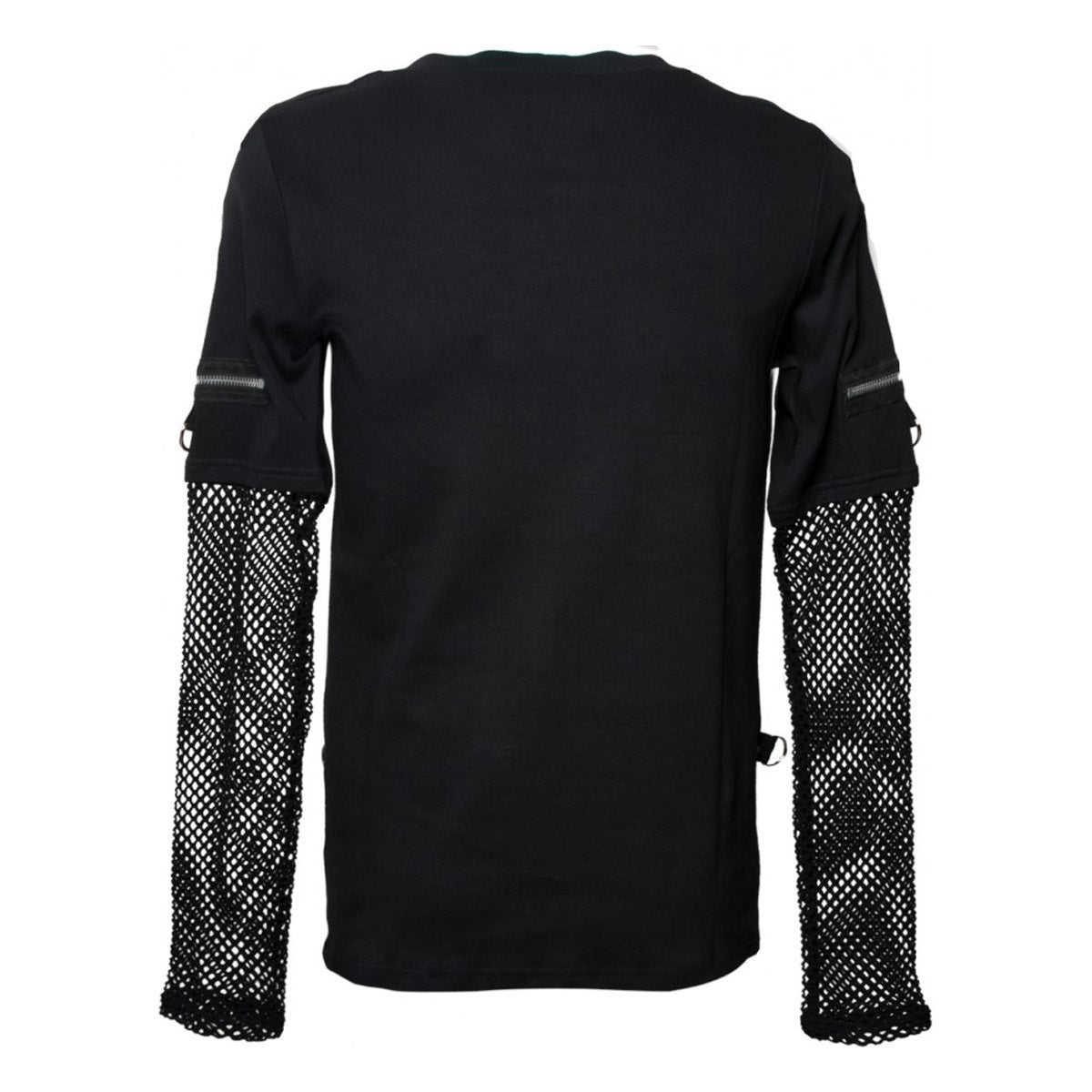 Gothic Men Shirt Top With Mesh Sleeves Punk Top - Alternative Gothic Dark Wear | Embrace Dark Aesthetic Men & Women Gothic Clothing