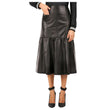 Women Designer Leather Skirt Calf Length Below the Knee with Versatile Long and Mini Skirt Style