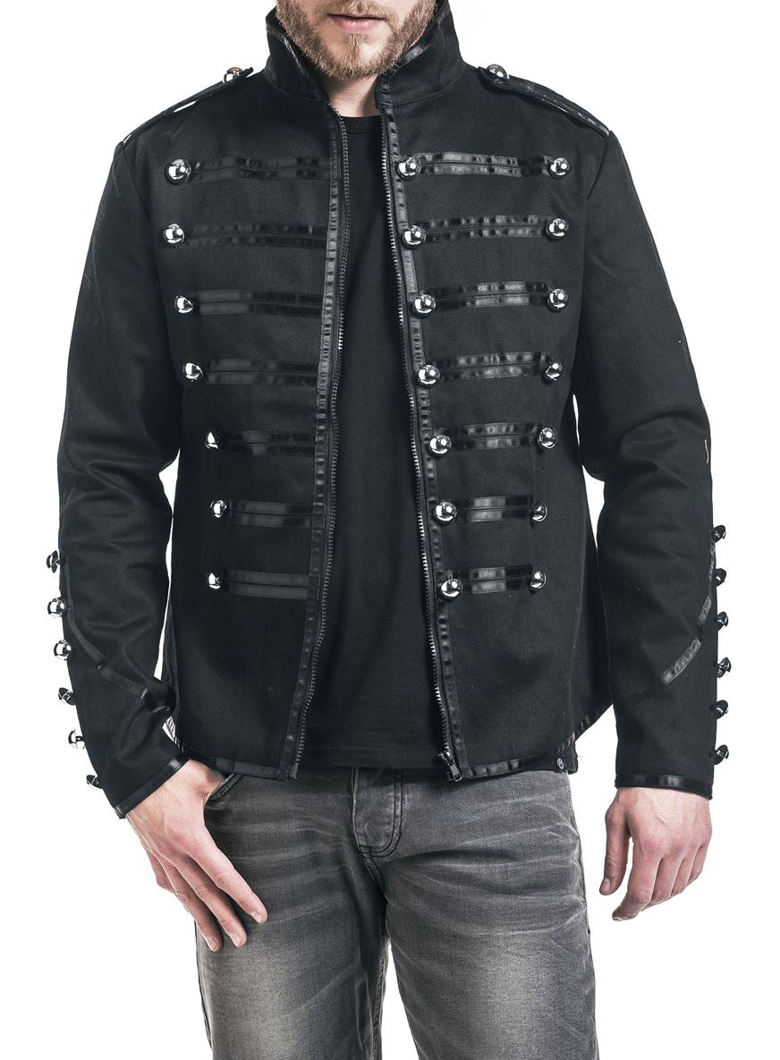 Men Gothic Jacket Black Banned Alternative Military Jacket