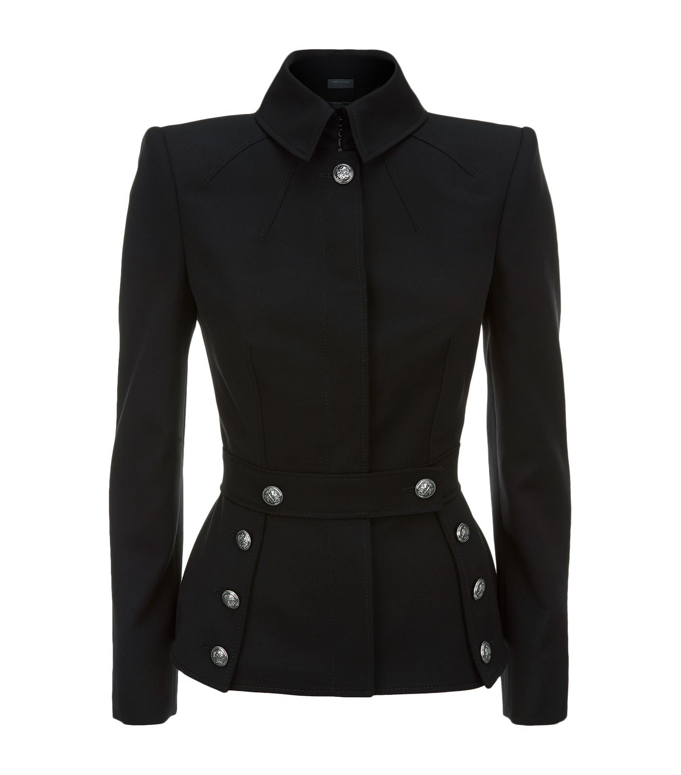 Women Military Style Coat in Wool Gothic Fashion Jacket for Women with Classic Military Design and Sophisticated Styling