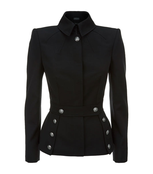 Women Military Style Coat in Wool Gothic Fashion Jacket for Women with Classic Military Design and Sophisticated Styling