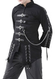 New Men Gothic Jacket Black Dead Threads Corseting Chain EMO Cyber Jacket