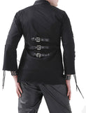 New Men Gothic Jacket Black Dead Threads Corseting Chain EMO Cyber Jacket