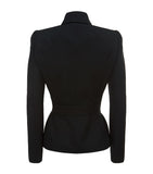 Women Military Style Coat in Wool Gothic Fashion Jacket for Women with Classic Military Design and Sophisticated Styling