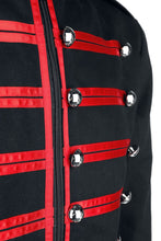 Load image into Gallery viewer, Men Red Parade Military Jacket Steampunk Marching Drummer Jacket
