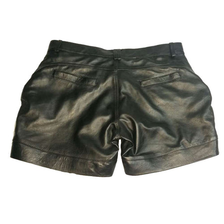 Women Genuine Leather Black Short Ladies New Short Pant