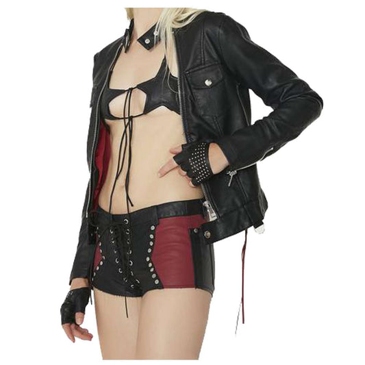 Women Gothic American Mayhem Lace Up Shorts Sexy Corset Style Design for a Bold Edgy Look