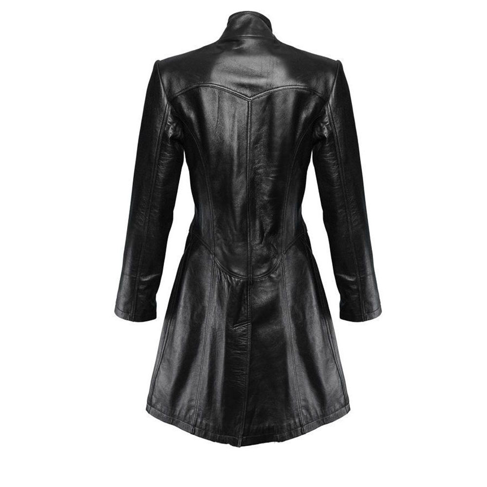 Handmade Gothic Short Length Trench Coat Stylish Party Wear Leather Coat - Alternative Gothic Dark Wear | Embrace Dark Aesthetic Men & Women Gothic Clothing