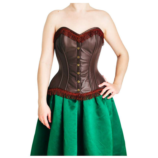 Sexy Women Leather Corset Genuine Over bust Black Women Corset