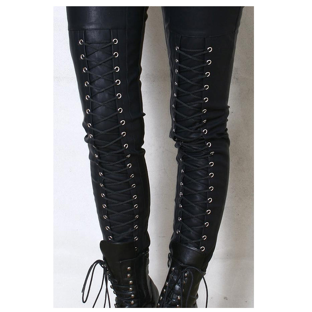 Women Gothic Punk Rock Motorcycle Biker Pants Bold and Stylish Design - Alternative Gothic Dark Wear | Embrace Dark Aesthetic Men & Women Gothic Clothing