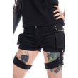 Women Steampunk Gothic Black Cotton Shorts Alternative Bondage Style for a Unique Fashion Statement