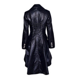 Victorian Vampire Coat Women Gothic Nemesis Black Vintage Military Soft Leather Coat - Alternative Gothic Dark Wear | Embrace Dark Aesthetic Men & Women Gothic Clothing