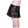 Women Gothic Black Mini Skirt Steampunk Pleated Circle Skirt with Vintage Style