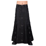 Women Gothic Tripp Bondage Denim Long Skirt Rock Inspired Alternative Fashion