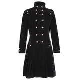 Women Gothic Long Coat Velvet Steampunk Aristocrat Alternative Fashion Style Ladies Long Coat