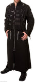 Handmade Men Goth Crossover Long Coat Chains Strap EMO TRENCH Coat