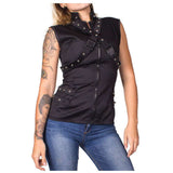 Women Gothic Vest Motorcycle Style Women Black Vest Biker Jacket Gothic Jacket