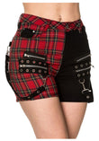 Women Gothic Scottish Tartan Style Skirt Fashionable Banned Badass Babes Shorts with Edgy Appeal