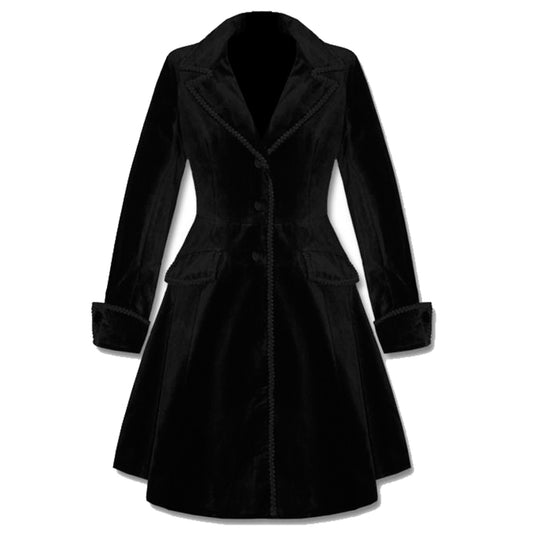 Women Spin Doctor Dandy Coat Vintage Velvet Frock Jacket