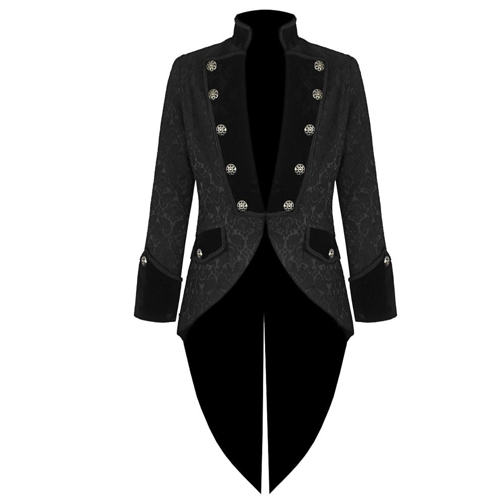 Pentagramme Vladimir Black Tailcoat - Alternative Gothic Dark Wear | Embrace Dark Aesthetic Men & Women Gothic Clothing