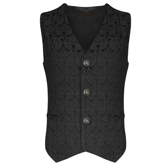 Pentagramme Palatine Mens Black Waistcoat - Alternative Gothic Dark Wear | Embrace Dark Aesthetic Men & Women Gothic Clothing